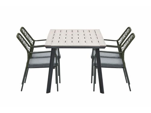 5-delige tuinset Dido tuinstoelen mosgroen - Vigo tafel