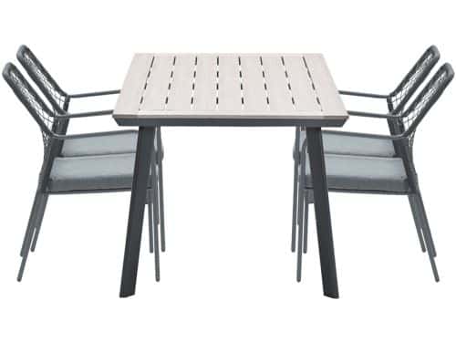 5-delige tuinset Dido tuinstoelen zwart - Vigo tafel