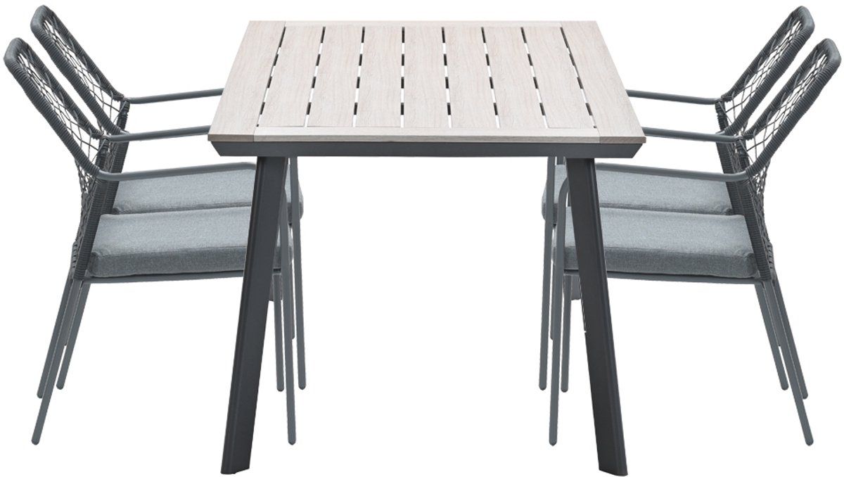 5 delige tuinset dido tuinstoelen zwart vigo tafel