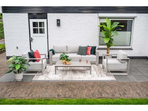 5-persoons stoel-bank loungeset - Levanto - taupe - Garden Impressions