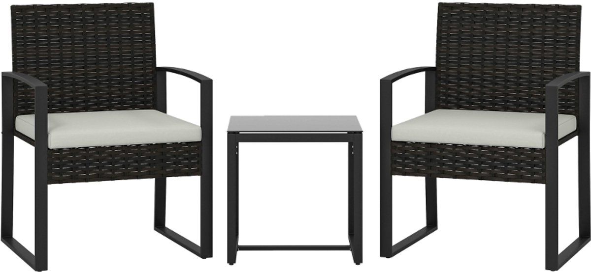 58 x 55 x 76 cm rattan bistroset