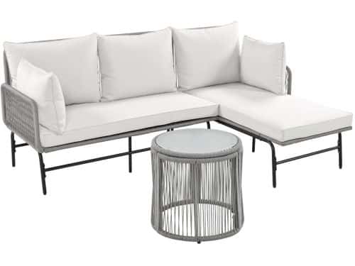 Aafinity 6-delige tuinset - Terrasset met loungeset, ijzeren frame