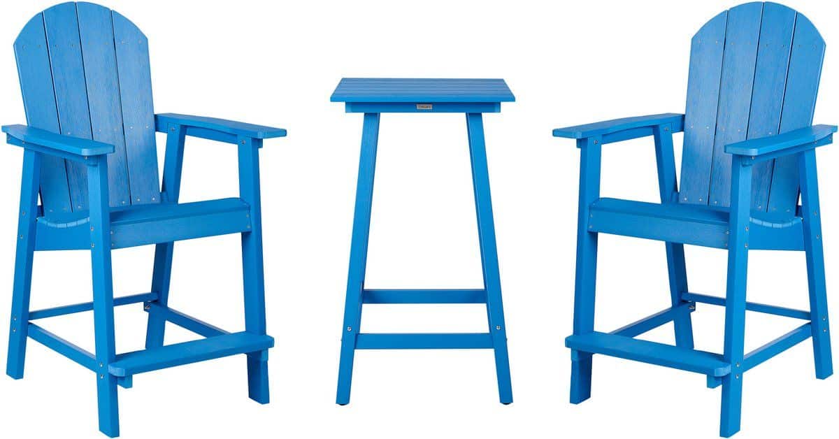 adirondack balkonset blauw kunsthout