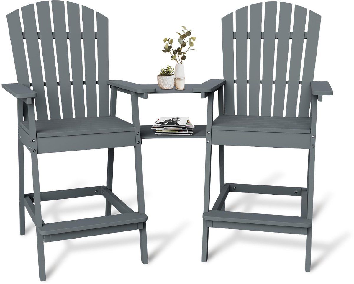 adirondack barstoelen 2 stuks 70x72x135cm met verbindend dienblad