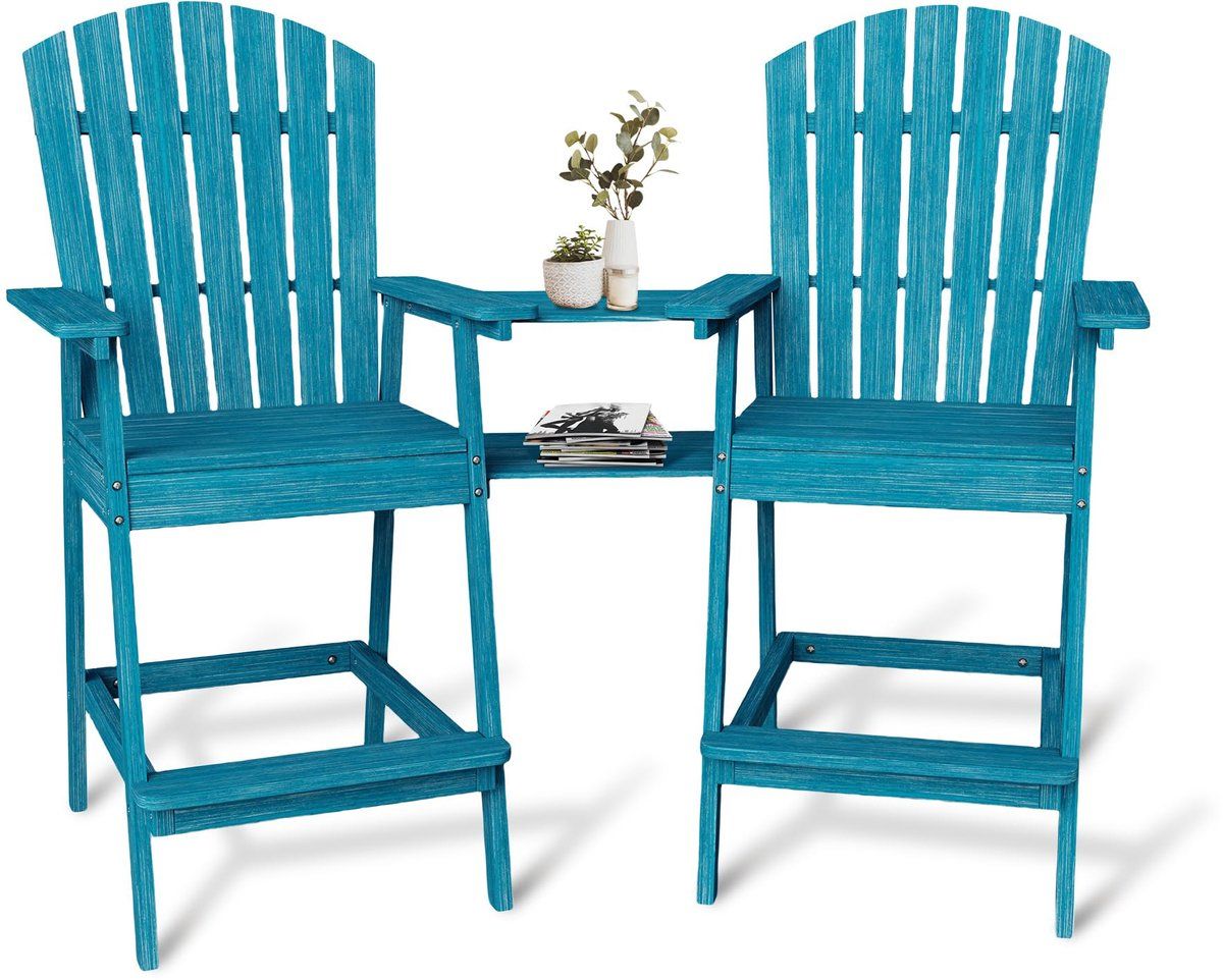 adirondack barstoelen 2 stuks 70x72x135cm met verbindend dienblad