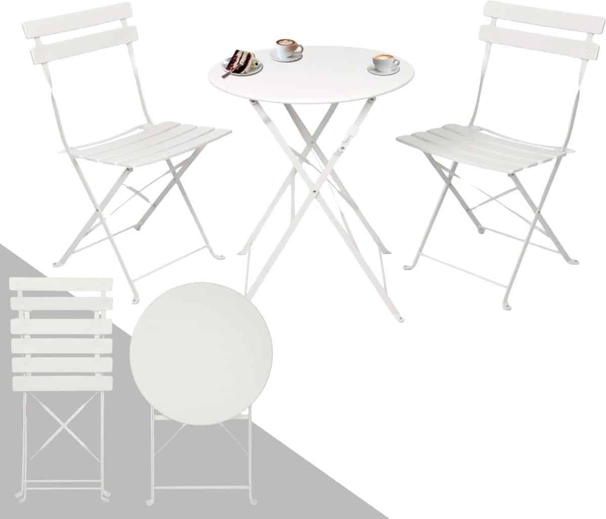 albatros bistroset 3 delig, zwart bistrotafel met 2 stoelen