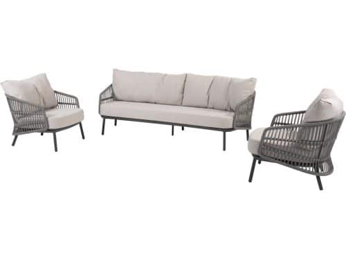 Alicante stoel bank loungeset 3 delig antraciet Taste 4SO