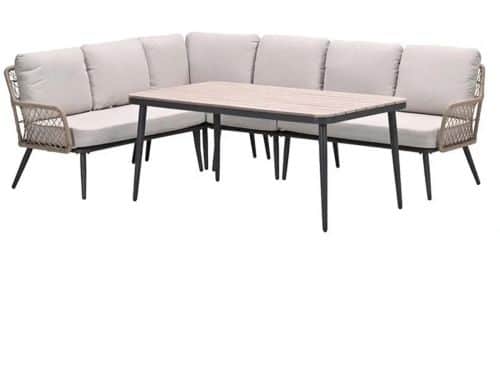 Allasio lounge-dining hoekset - 5-delig - carbon black - rope