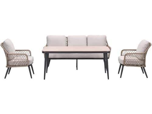 Allasio lounge-dining sofa set - 4-delig - carbon black