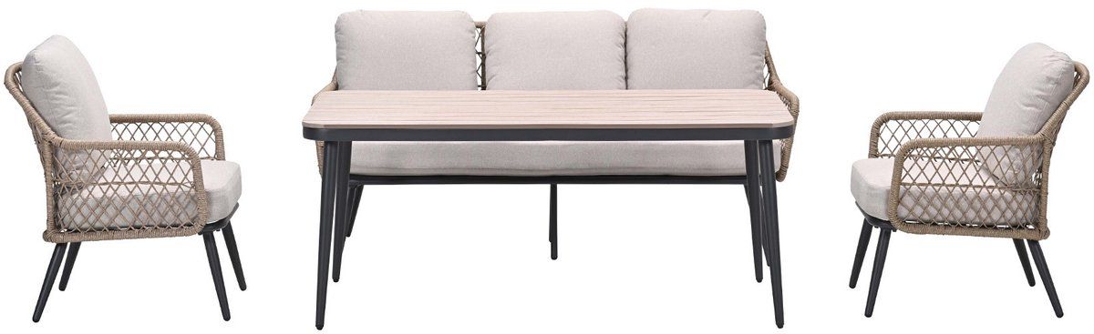allasio lounge dining sofa set 4 delig carbon black