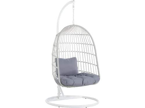 ALLERA - Hangstoel - Wit - Polyester