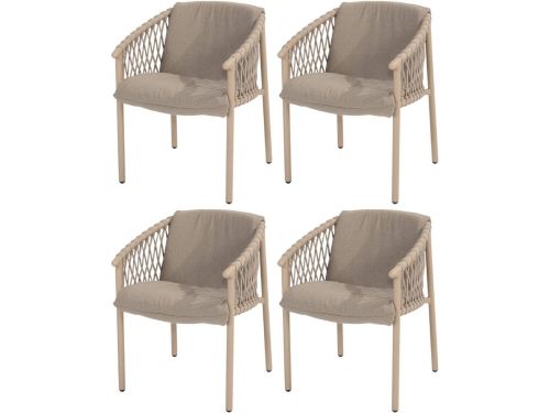 Allora dining tuinstoel latte 4 Seasons Outdoor set van 4