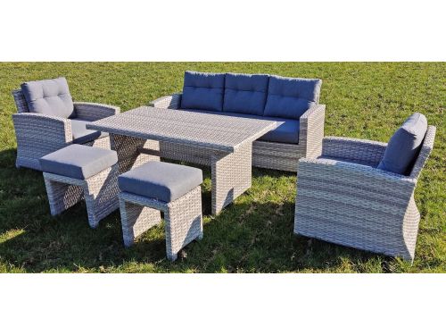 Aluminium Lounge Dining Set - Dinerset - 7 Personen