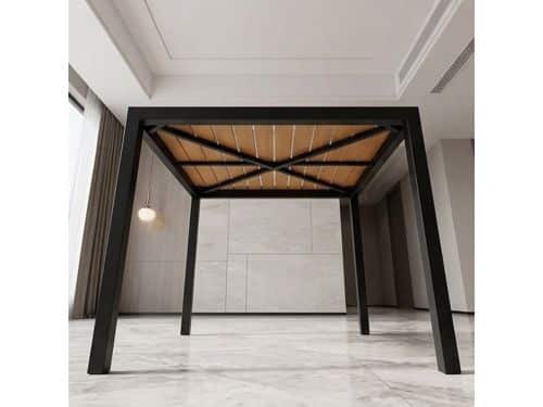 Aluminium Tuinmeubelset 3-Delig Teakbruin - NoviHomeStore Balkonset met WPC Tafel