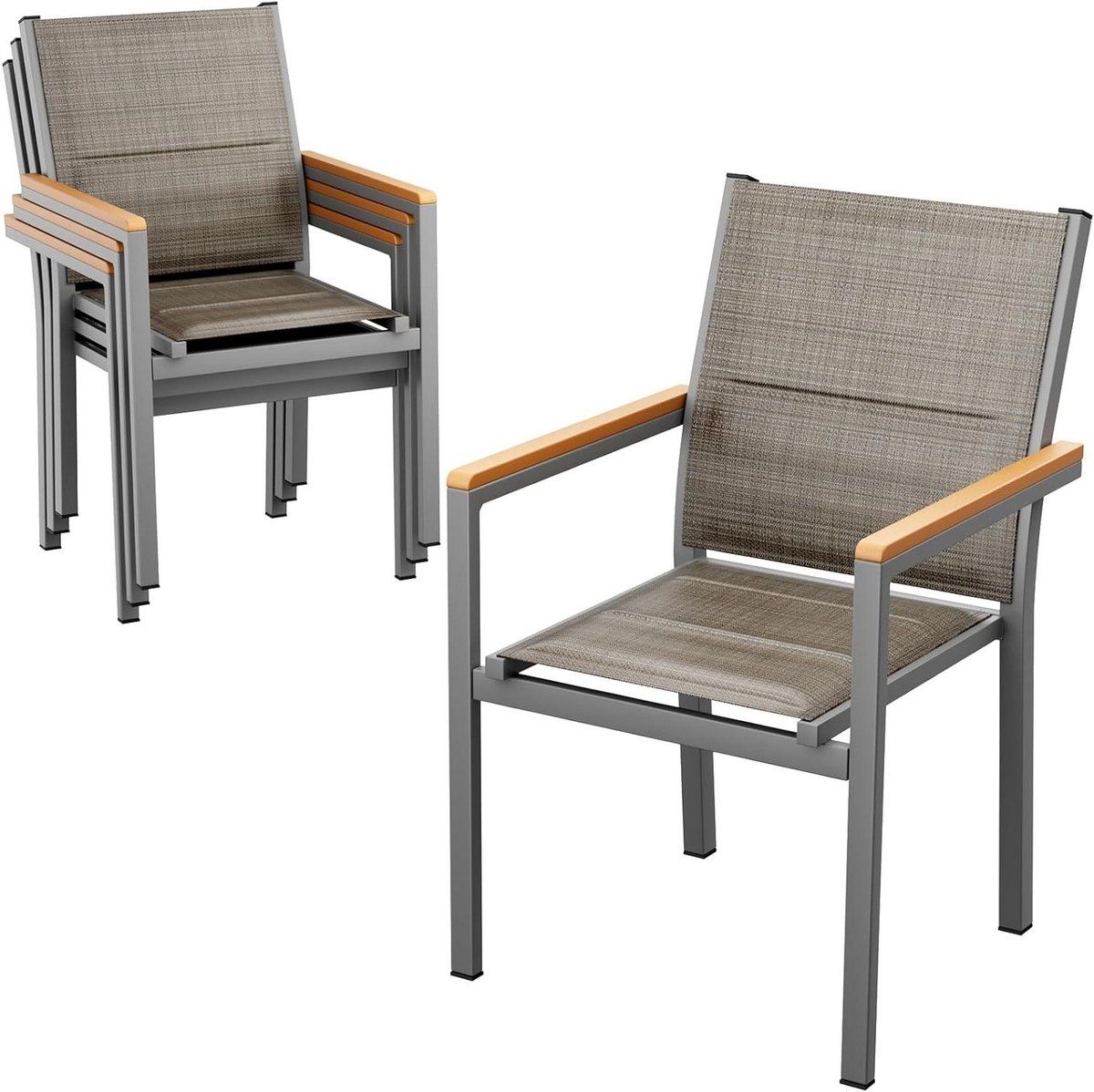 aluminium tuinstoelen stapelbare stoelen buiten dineren gewatteerde