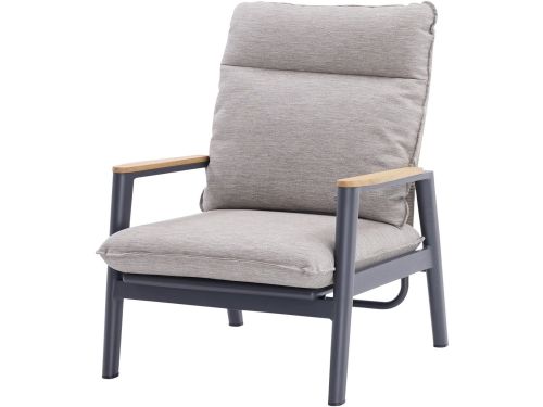 Alzano lounge tuinstoel verstelbaar zand rope aluminium antraciet