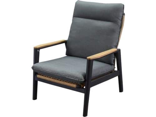 Alzano verstelbare lounge tuinstoel aluminium teak antraciet