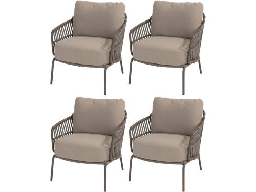 Amalfi Pasadena low dining tuinset 5 delig zand