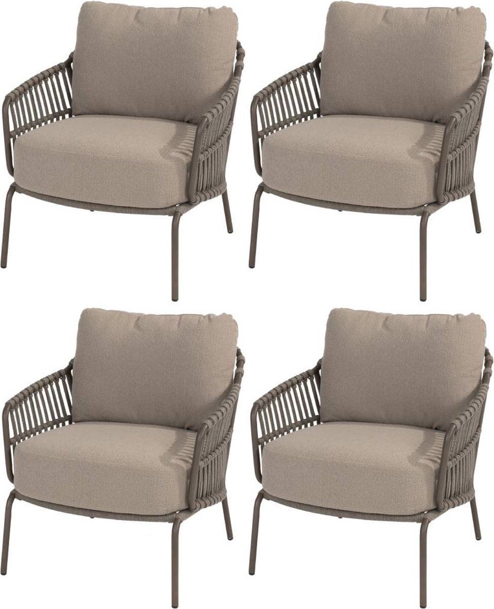 amalfi pasadena low dining tuinset 5 delig zand