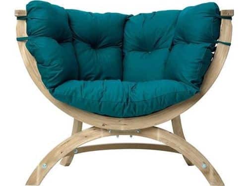 Amazonas Lounge Fauteuil Siena Uno - Hout - Groene kussens