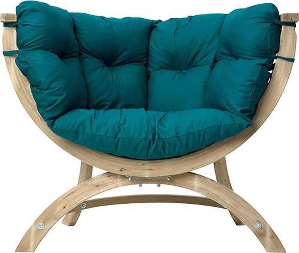 amazonas lounge fauteuil siena uno hout groene kussens