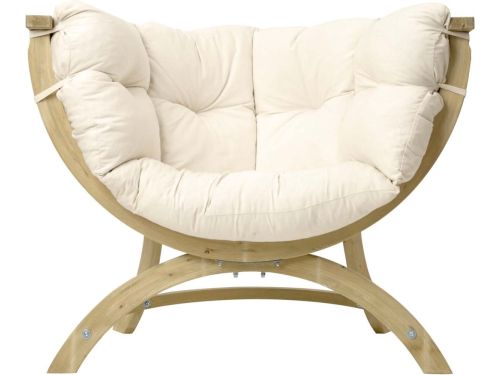 Amazonas Lounge Fauteuil Siena Uno - Hout - Naturel kussens