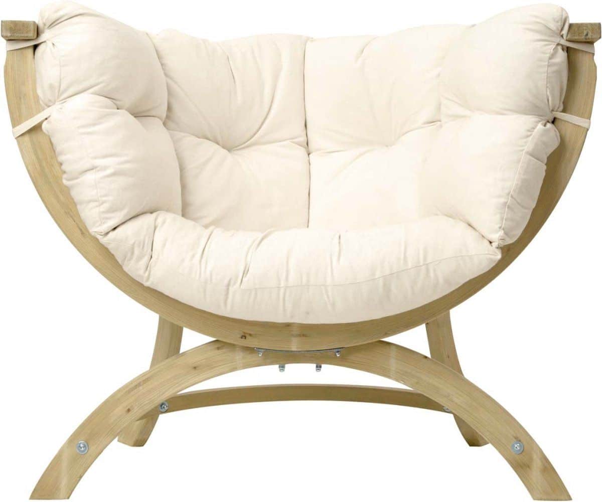 amazonas lounge fauteuil siena uno hout naturel kussens