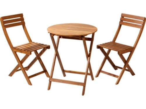 Ambiance Bistroset - 1 Tuintafel 65cm - 2 Tuinstoelen 53