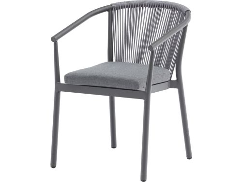 Apollo dining tuinstoel rope stapelbaar grijs