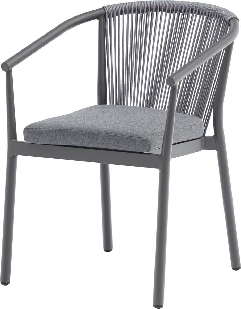 apollo dining tuinstoel rope stapelbaar grijs