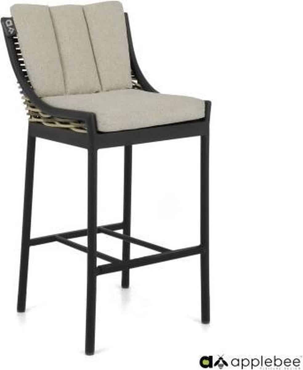apple bee barstoel milou 62 natuur grijs zwart aluminium