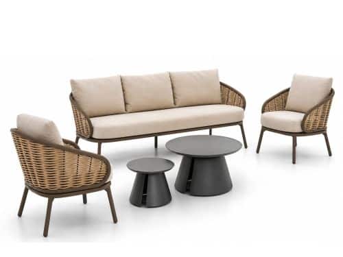 Apple Bee Pine Key/Cayora 50/80 cm stoel-bank loungeset 5-delig