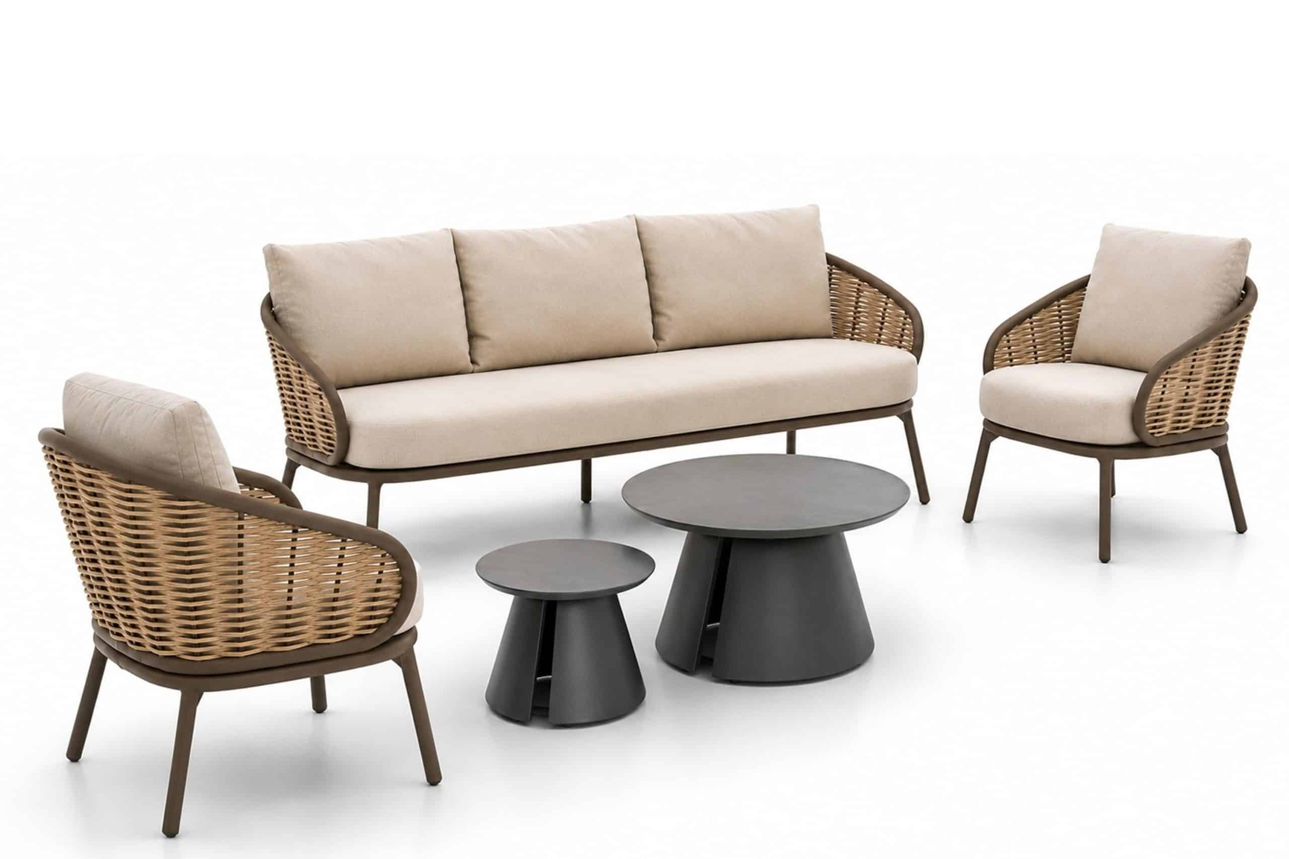 apple bee pine key/cayora 50/80 cm stoel bank loungeset 5 delig
