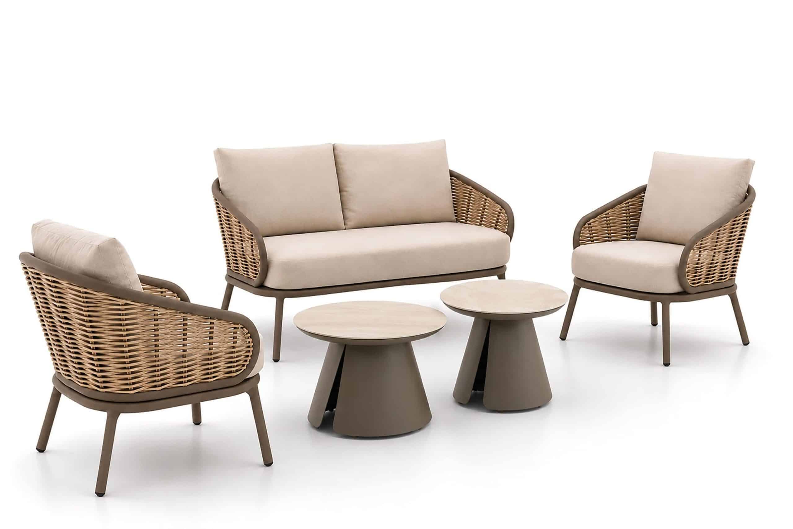 apple bee pine key/cayora 50/80 cm stoel bank loungeset 5 delig