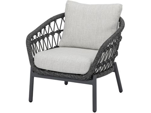 Arezzo low dining loungestoel antraciet rope