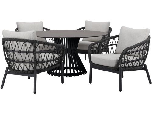 Arezzo Pasadena low dining tuinset 140xH69 cm 5 delig antraciet