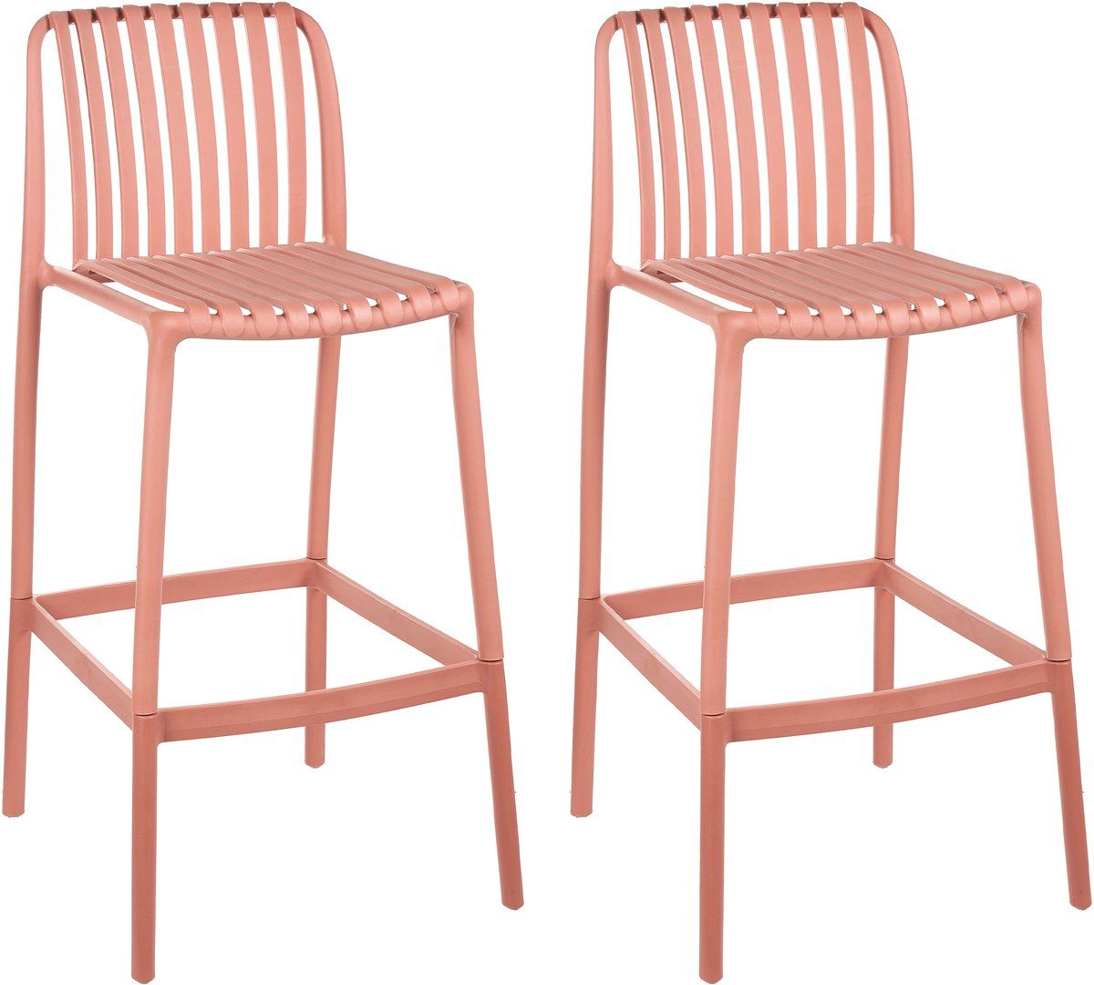 ariccia verstelbare barstoelen set 2 lichtrood polypropyleen