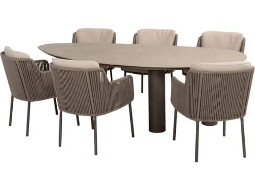 Arizona Bernini dining tuinset 240x130xH75 cm 7-delig keramiek terre 4
