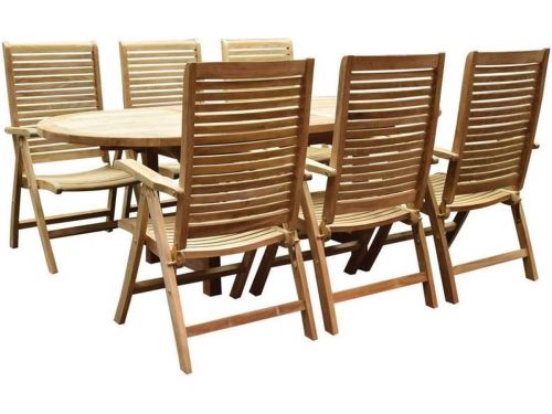 Arona Ovaal uitschuifbare dining tuinset 160-210x90 cm blad 4 cm