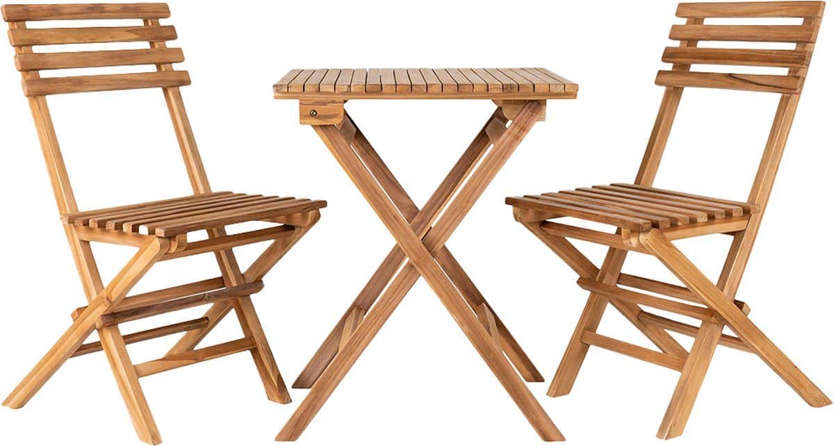 artichok lenneke houten bistroset naturel teakhout set van