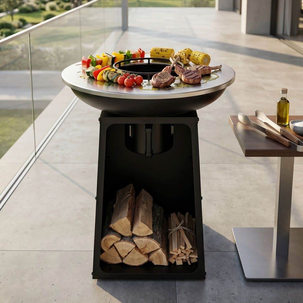 ash grill & heat vulcan l plancha bbq