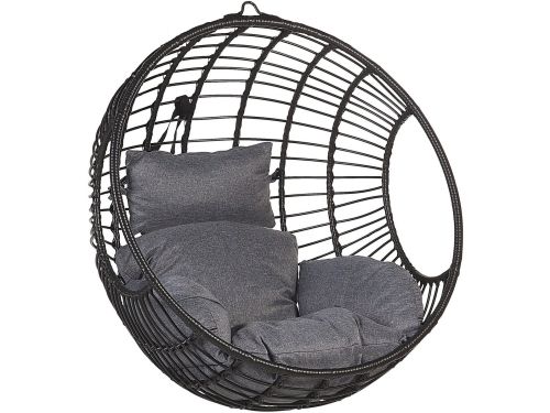 ASPIO - Hangstoel - Zwart - PE rotan