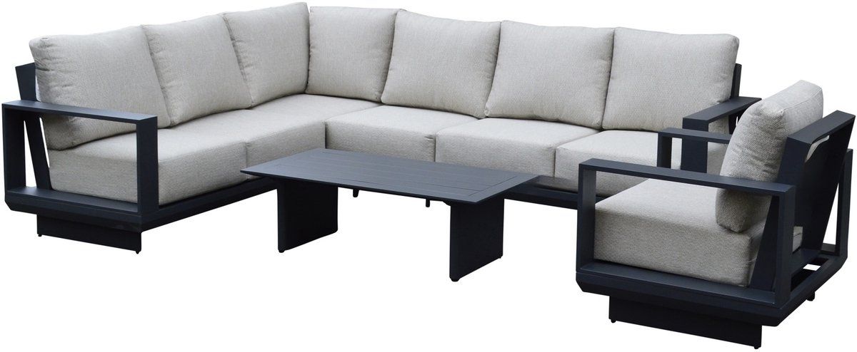 avellino hoek loungeset 6 delig antraciet aluminium soft grey