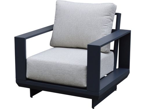 Avellino lounge tuinstoel aluminium antraciet soft grey kussens