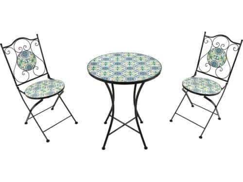 AXI Amélie 3-delige Mozaïek Bistroset Blauw/geel - Siciliaanse stijl
