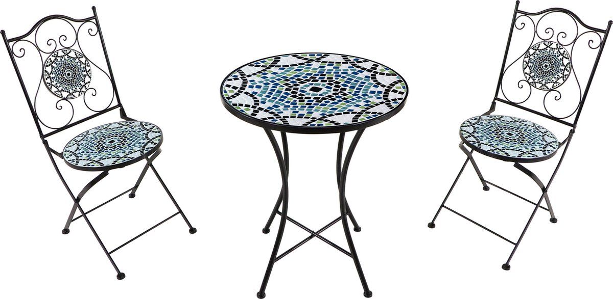 axi amélie 3 delige mozaïek bistroset multikleur metalen frame met