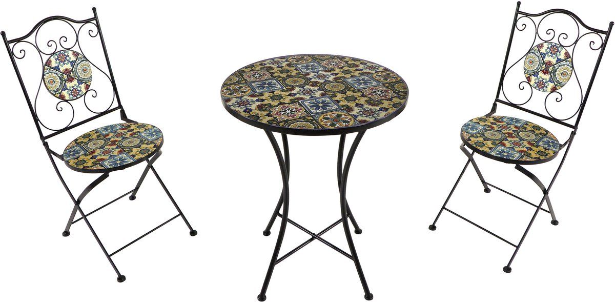 axi amélie 3 delige mozaïek bistroset yellow breeze metalen frame