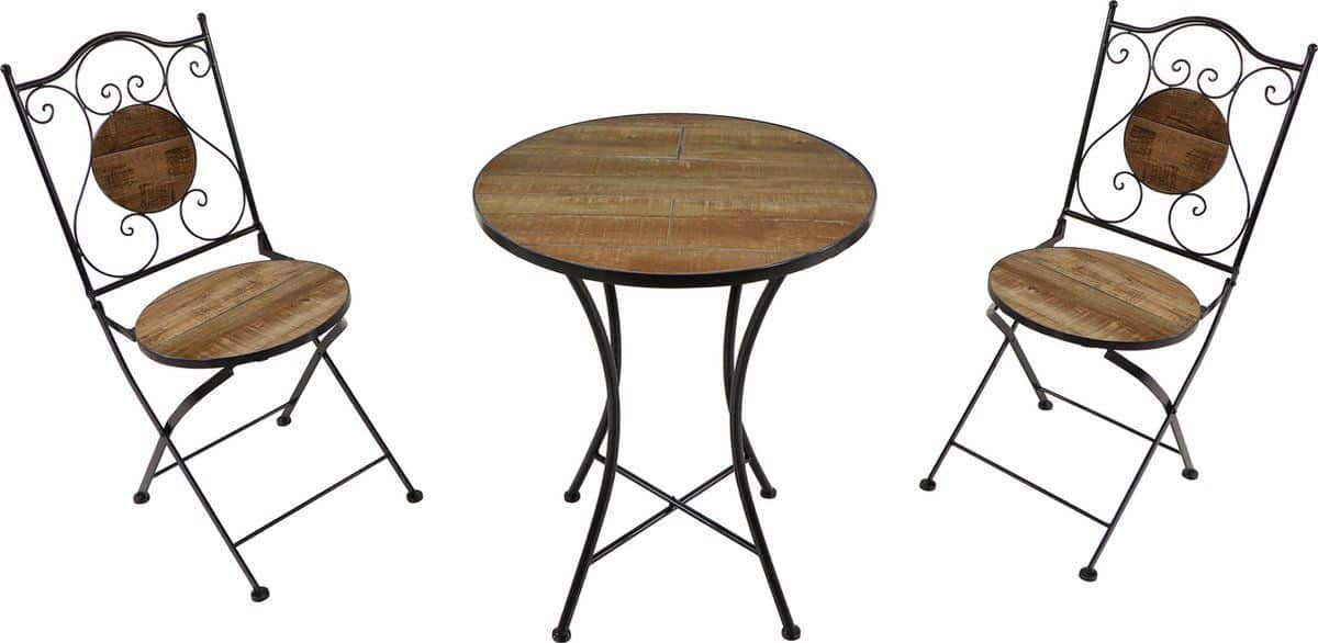 axi amélie bistroset landelijk hout metalen frame met keramische