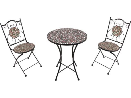 AXI Amélie Bistroset Mozaïek Bloemen Roze - Metalen frame met