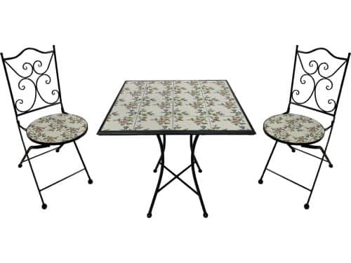 AXI Camilla 3-delige Mozaïek Bistroset Bloemen Roze - Metalen frame